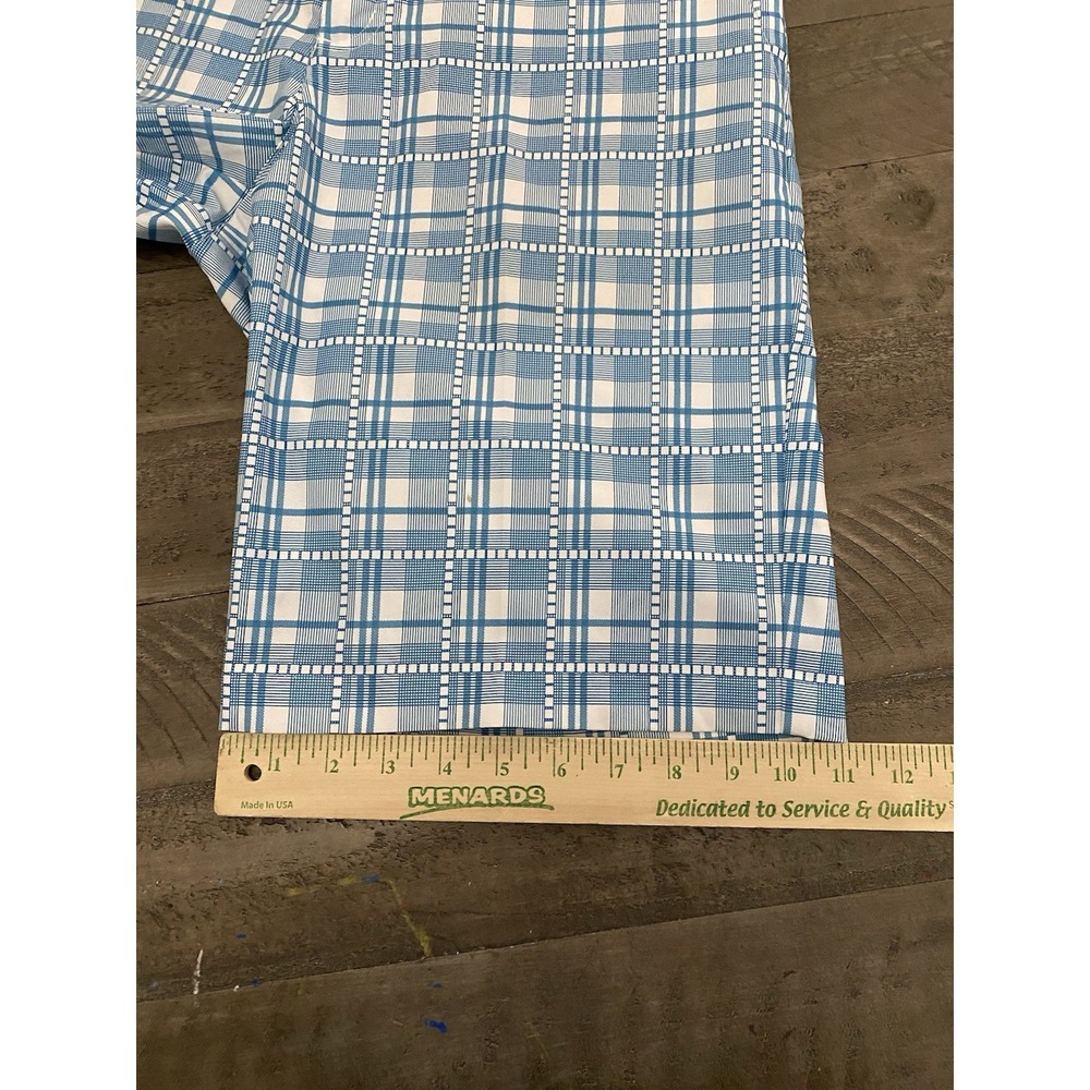 ADIDAS CLIMALITE Men's Flat Front Golf Shorts Blue White Plaid Size 30 02021009 - Picture 5 of 11